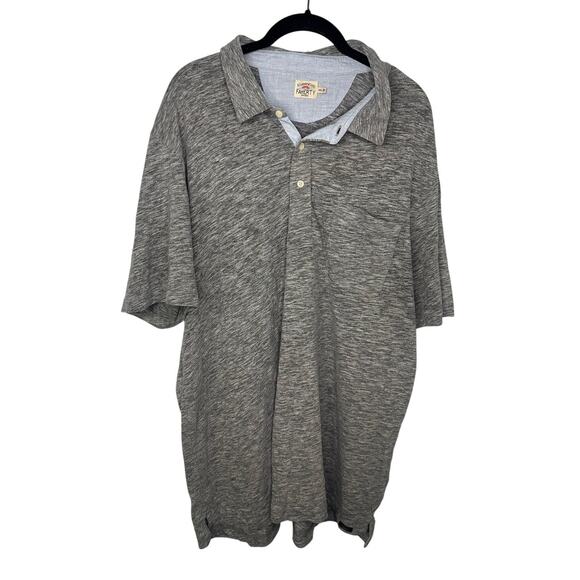 Faherty Polo Golf Shirt Men's Size XXL Big Heathered Gray Short Sleeve - Picture 1 of 7